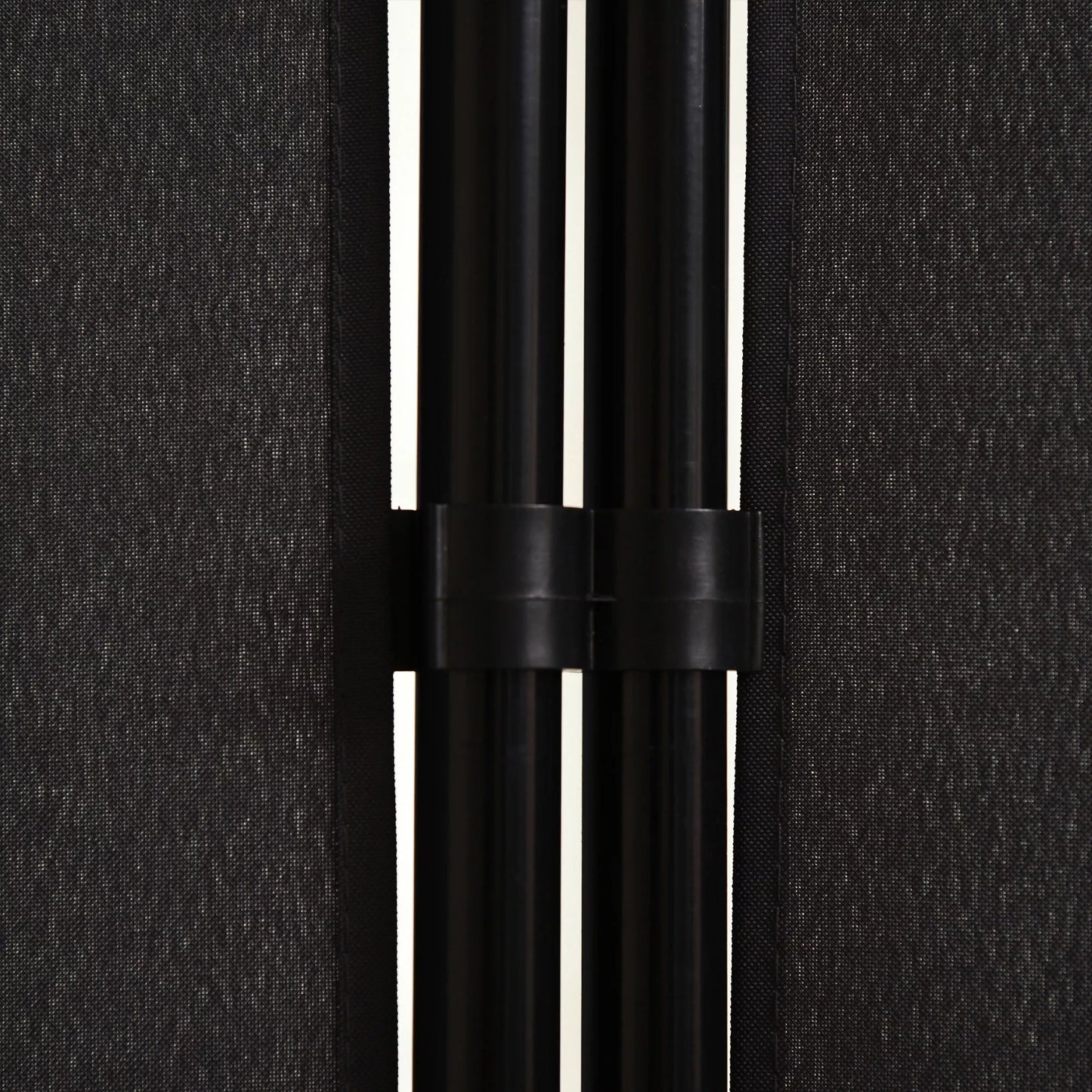 Kambario daliklis, 3 dalių pertvara, su metaliniu rėmu, juodas