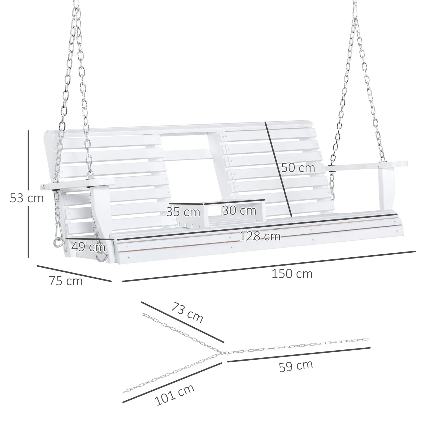 Pakabinama suoliukas su atlenkiamu stalu ir puodelių laikikliais, natūralaus medžio, 150 x 75 x 53 cm