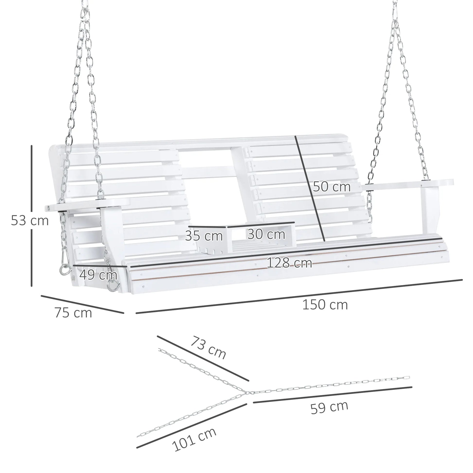 Pakabinama suoliukas su atlenkiamu stalu ir puodelių laikikliais, natūralaus medžio, 150 x 75 x 53 cm