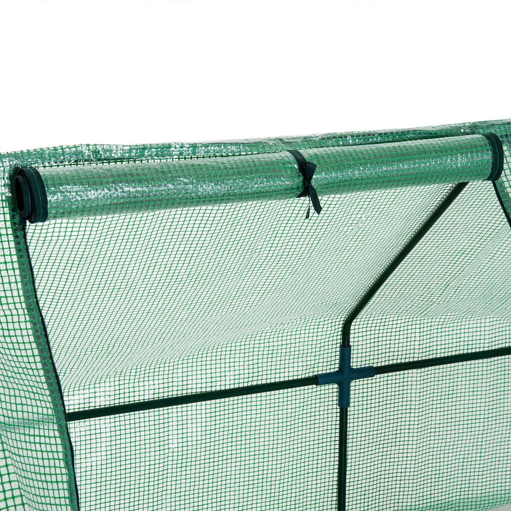 Šiltnamis su 3 atverčiamais langais, PE tinkleliu, plieninis šiltnamis, šiltnamis balkonui, sodui, pomidorų šiltnamis 270x90x90 cm, pomidorų šiltnamis daržovėms, gėlėms, augalams, žalumynams