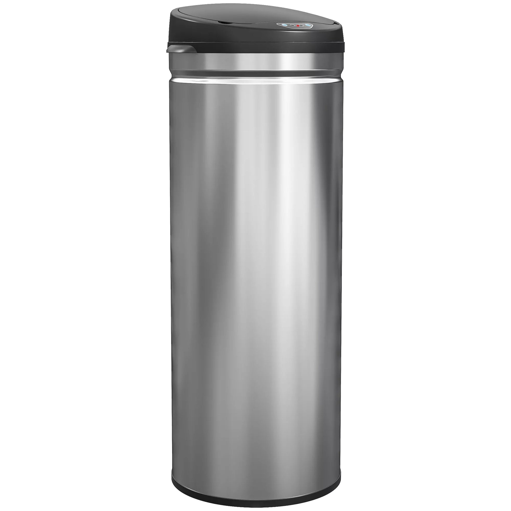 50 litrų sensorinė šiukšliadėžė su švelnaus uždarymo funkcija, bekontaktis nerūdijančio plieno šiukšlių kibiras higieniškiems virtuvės, biuro poreikiams, sidabrinės spalvos