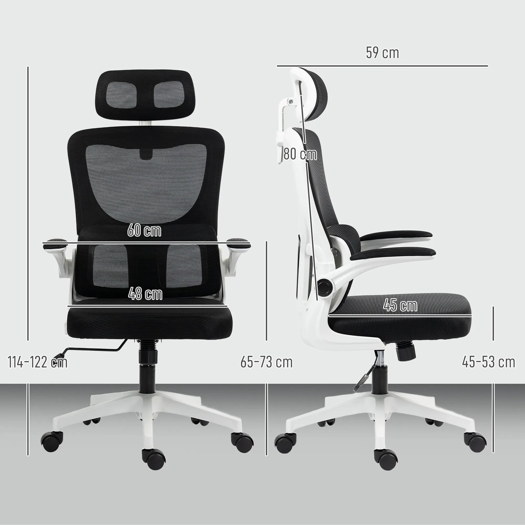 Ergonominė biuro kėdė su tinkleliu reguliuojamu aukščiu juoda