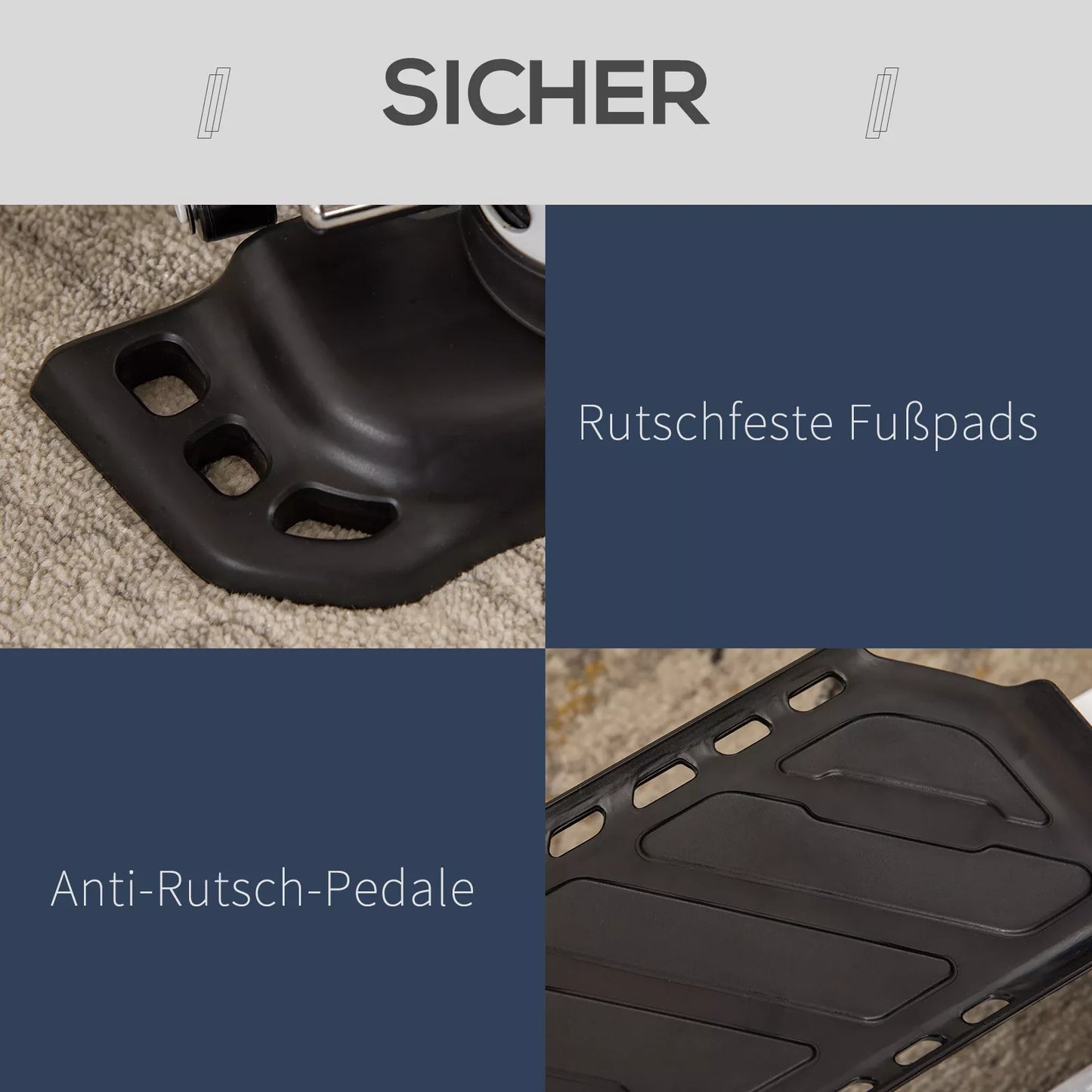 Mini stepperis namams, neslystantis "aukštyn-žemyn" stepperis su LCD ekranu, treniruoklis-stepperis su dviem dideliais pedalais, plienas, juodas