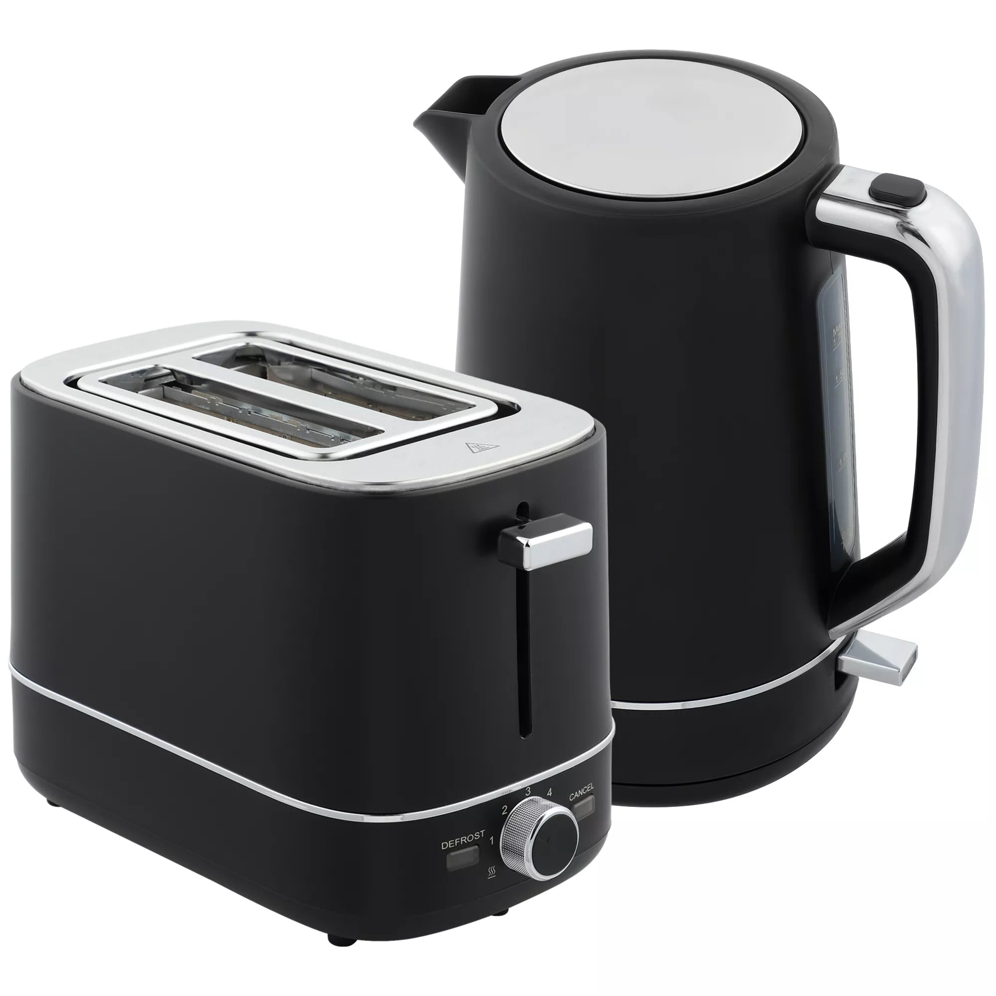 1,7 l virdulio ir 6 rudos spalvos lygių skrudintuvo rinkinys, juodos/plieno spalvos