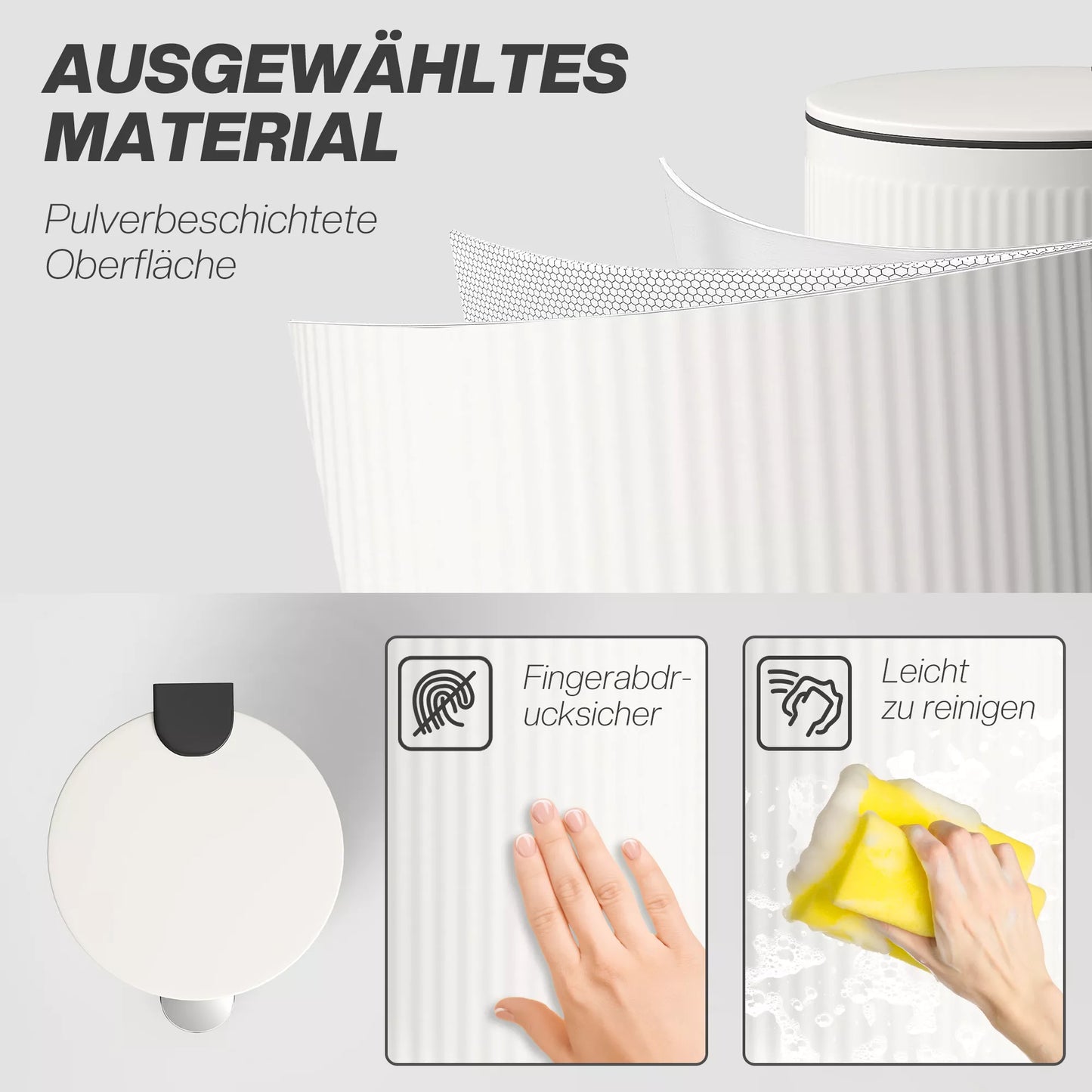 30 L matinė šiukšliadėžė su „Softclose“ dangčiu ir pedalu, vidinis kibiras metalinis, juoda, 36 x 30 x 60,5 cm