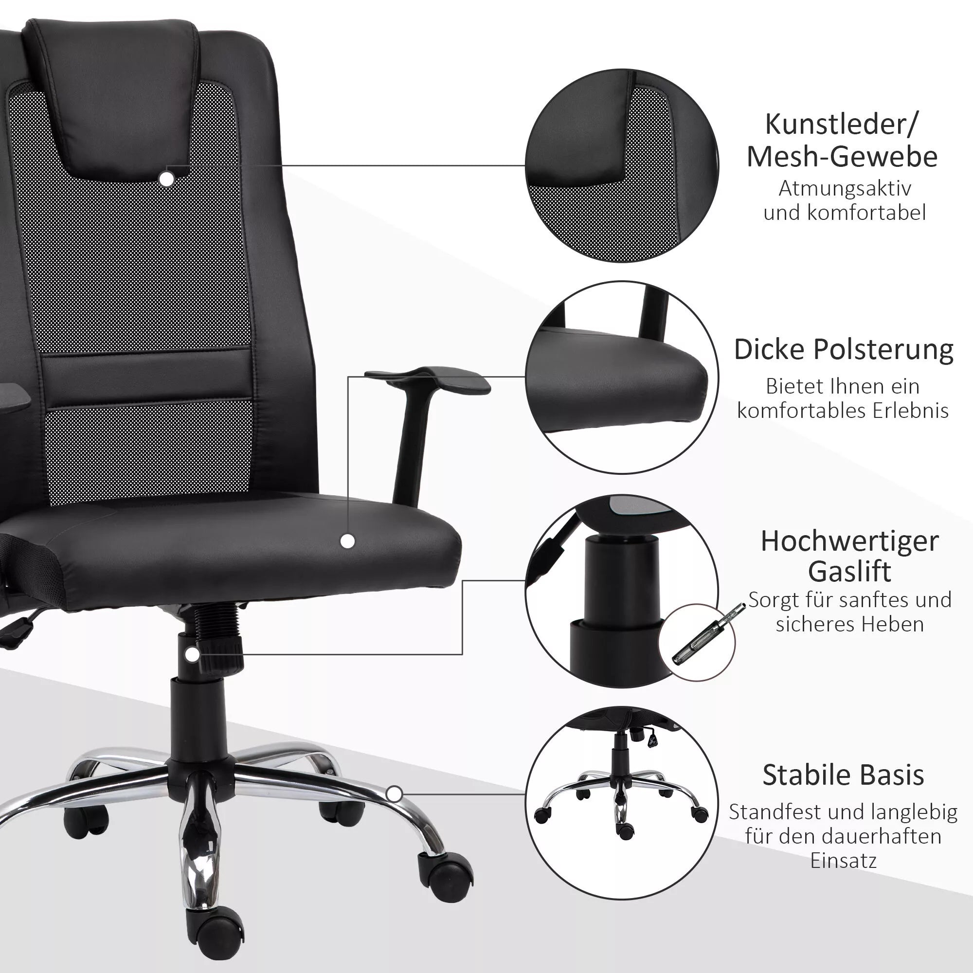 Biuro kėdė ergonomiška reguliuojamo aukščio juoda