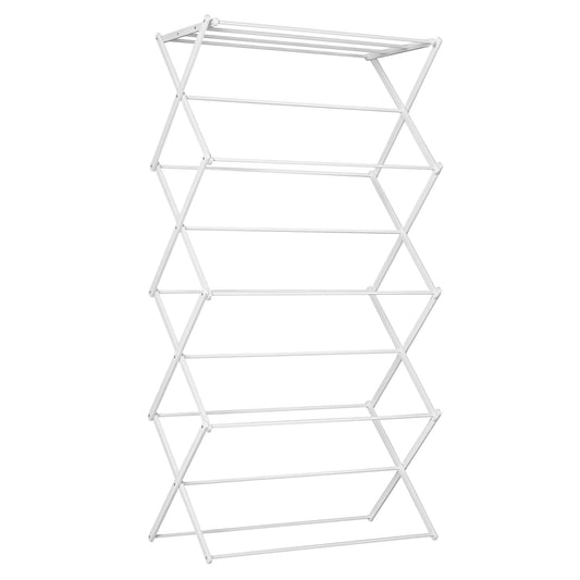 Sulankstoma skalbinių džiovykla, 8 pakopų bokštinė džiovykla, džiovinimo stovas, metalas, plastikas, balta, 74 x 35 x 144 cm
