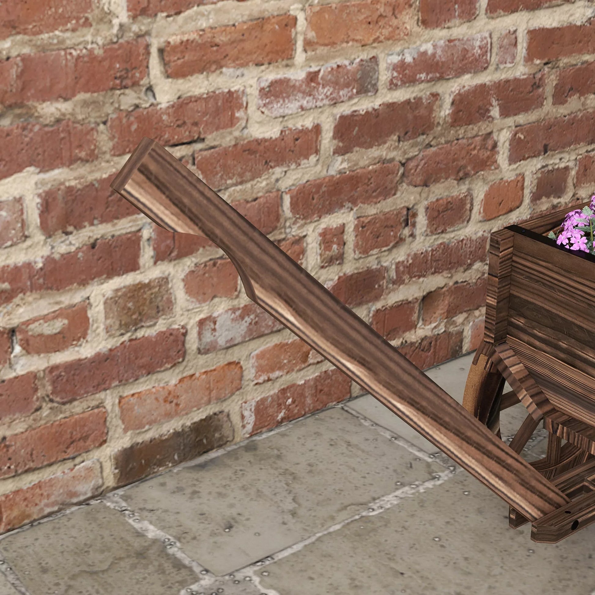 Augalų vežimėlis, aukštas medinis lysvynas, atsparus atmosferos poveikiui, 120 x 41 x 50 cm, rudas