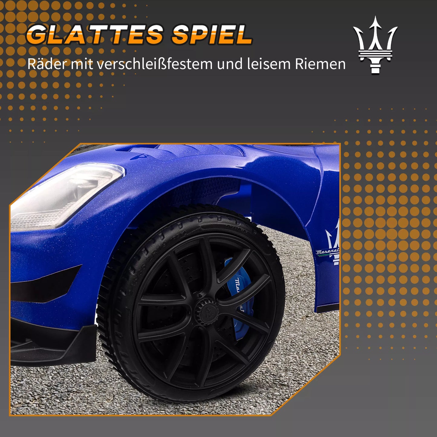 Vaikiškas paspiriamasis automobilis, licencijuota transporto priemonė, interaktyvūs garso signalo ir muzikos mygtukai, pagamintas iš plastiko ir plieno, mėlynos spalvos, išmatavimai 65 x 29 x 37 cm