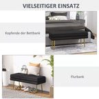 Sėdimoji banketė su daiktadėže, 100 × 37,5 × 42 cm, juoda
