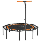 Fitness batutas, treniruočių batutas su reguliuojamu rankenėle, stabilus ir tylus, skirtas naudoti patalpose, plieninis, oranžinis