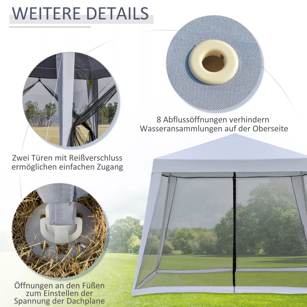Sodo paviljonas Paviljonas Šventinis palapinė Vėtrinė palapinė su moskitine tinkleliu Metalas + poliesteris Pilka 3 x 3 m