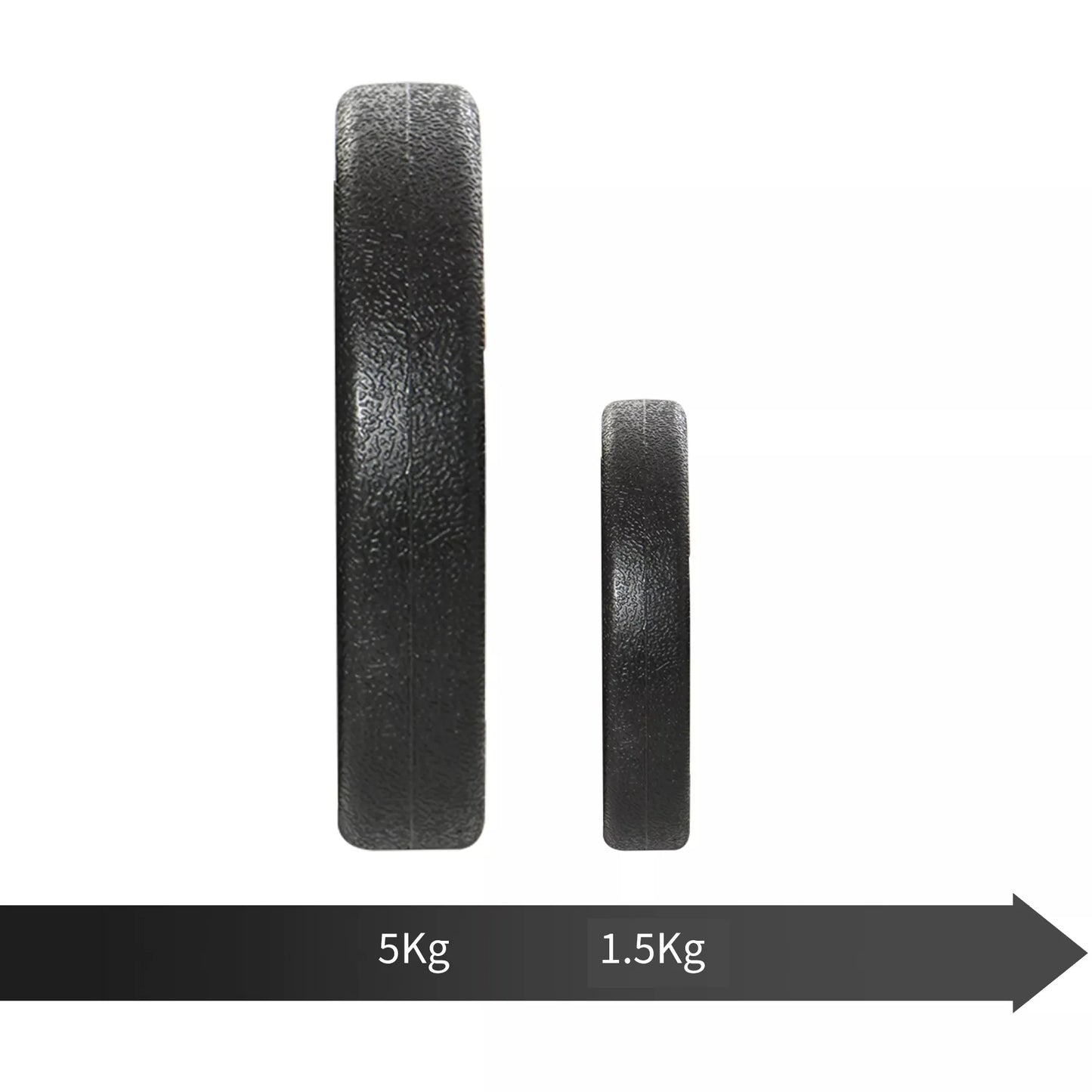 Hantelių rinkinys 2 x 25 kg, 2 x 6 hantelių diskai su plastikine danga, nebraižantis grindų, Juoda