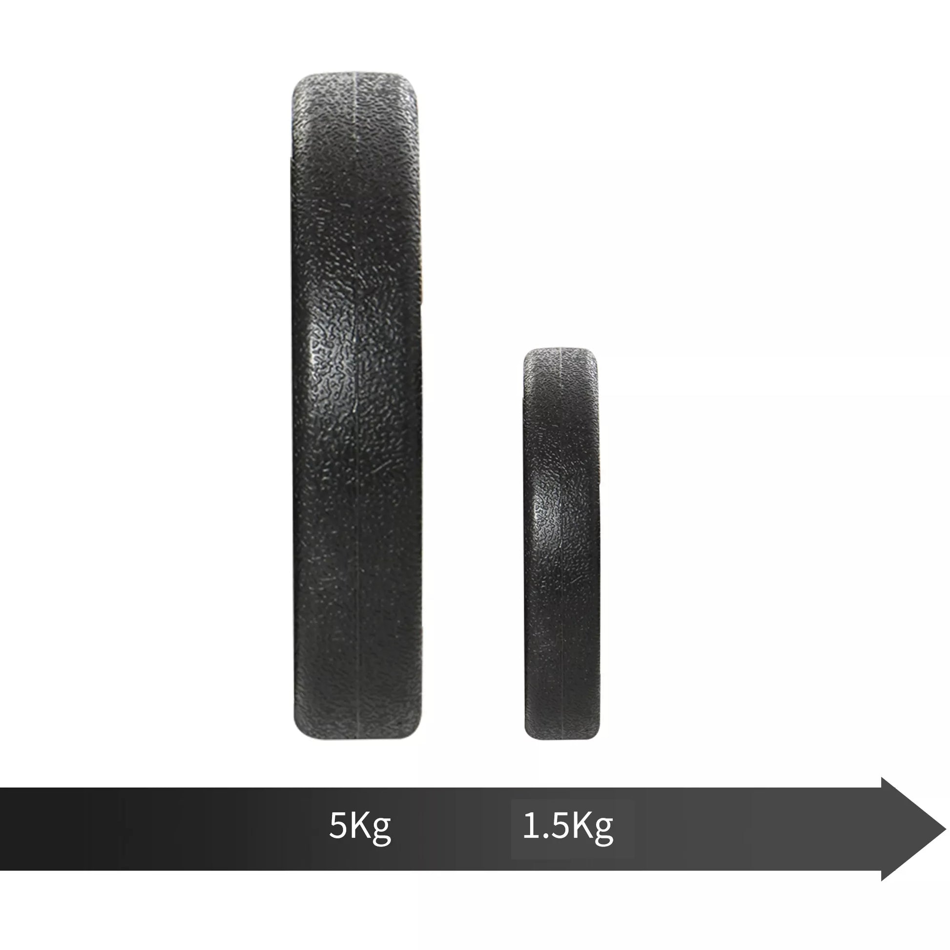 Hantelių rinkinys 2 x 25 kg, 2 x 6 hantelių diskai su plastikine danga, nebraižantis grindų, Juoda