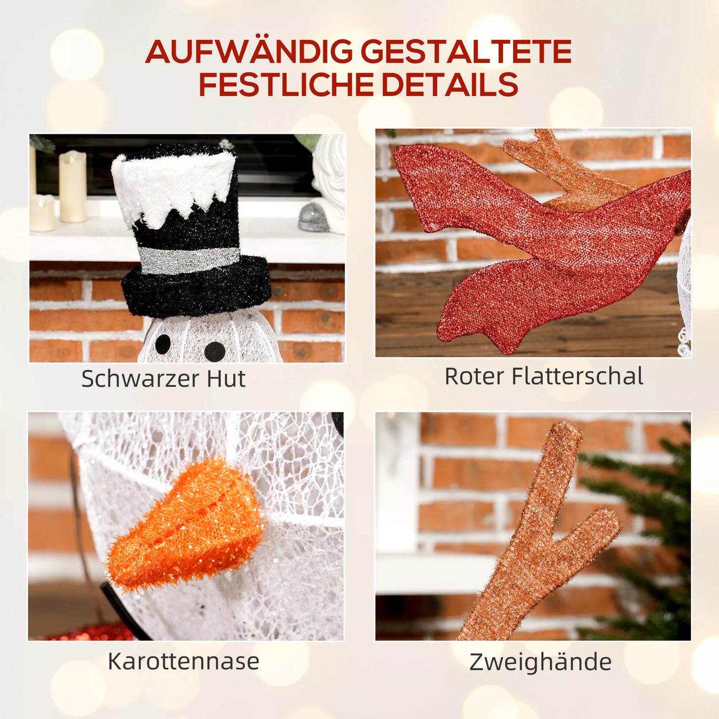 78 LED Kalėdinė dekoracija, Besmegenis, šiltai balta, plieninis rėmas, vidaus ir lauko, daugiaspalvis