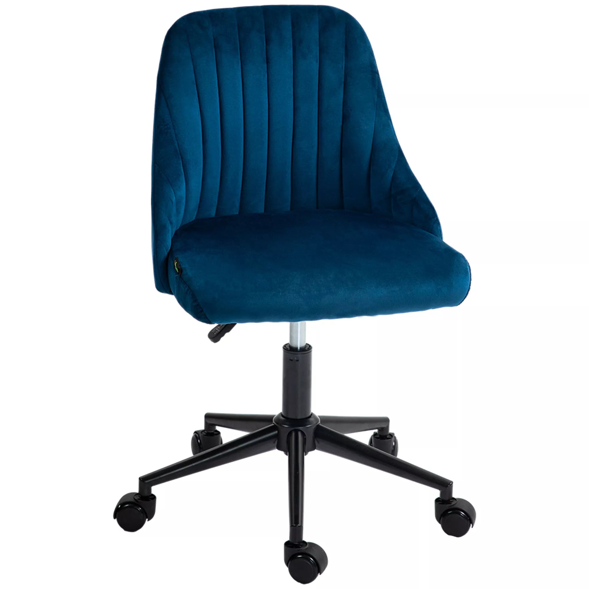 Biuro kėdė Sukiojama kėdė Rašomojo stalo kėdė Ergonomiškas linijinis dizainas Reguliuojamas aukštis 360° sukiojama Putų medžiaga Velveto tipo poliesteris Mėlyna 50 x 58 x 77-87 cm