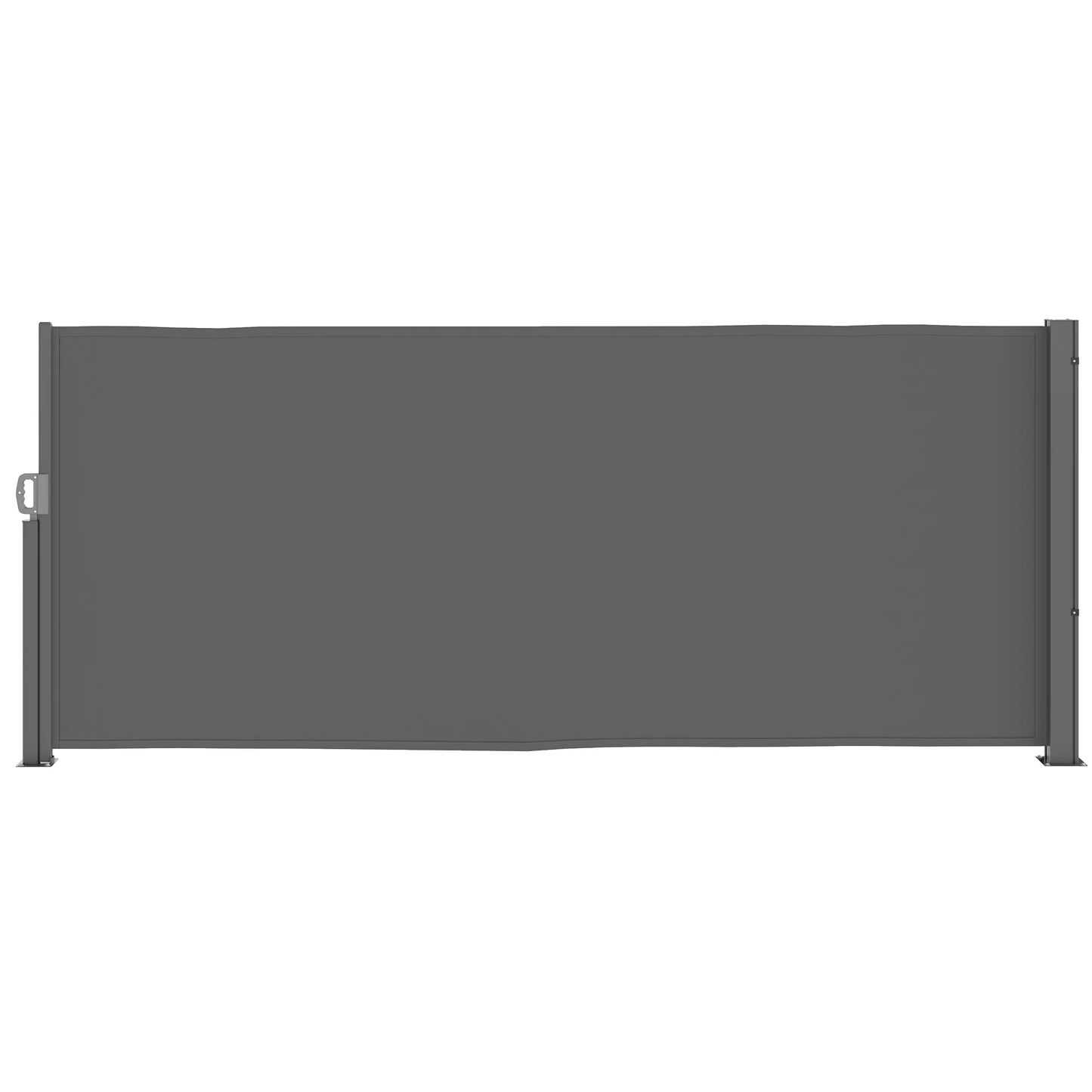 Ištraukiama šoninė markizė, nepermatoma, apsauganti privatumą, su sieniniu laikikliu, dengta, 300x140cm, tamsiai pilka