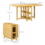 Stalo schema su matmenimis 149,5, 80, 73,5 ir 33,5 cm