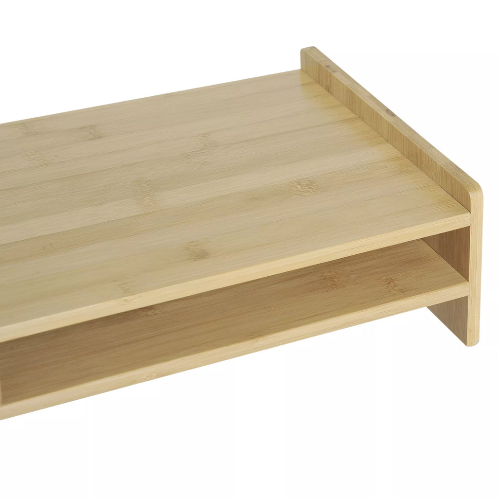 Monitorių stovas su stalčiumi Ekrano pakėlimas Monitorių stovas Ekrano stovas kompiuteriui, nešiojamam kompiuteriui, spausdintuvui 49 x 25,5 x 11,5 cm Natūralus