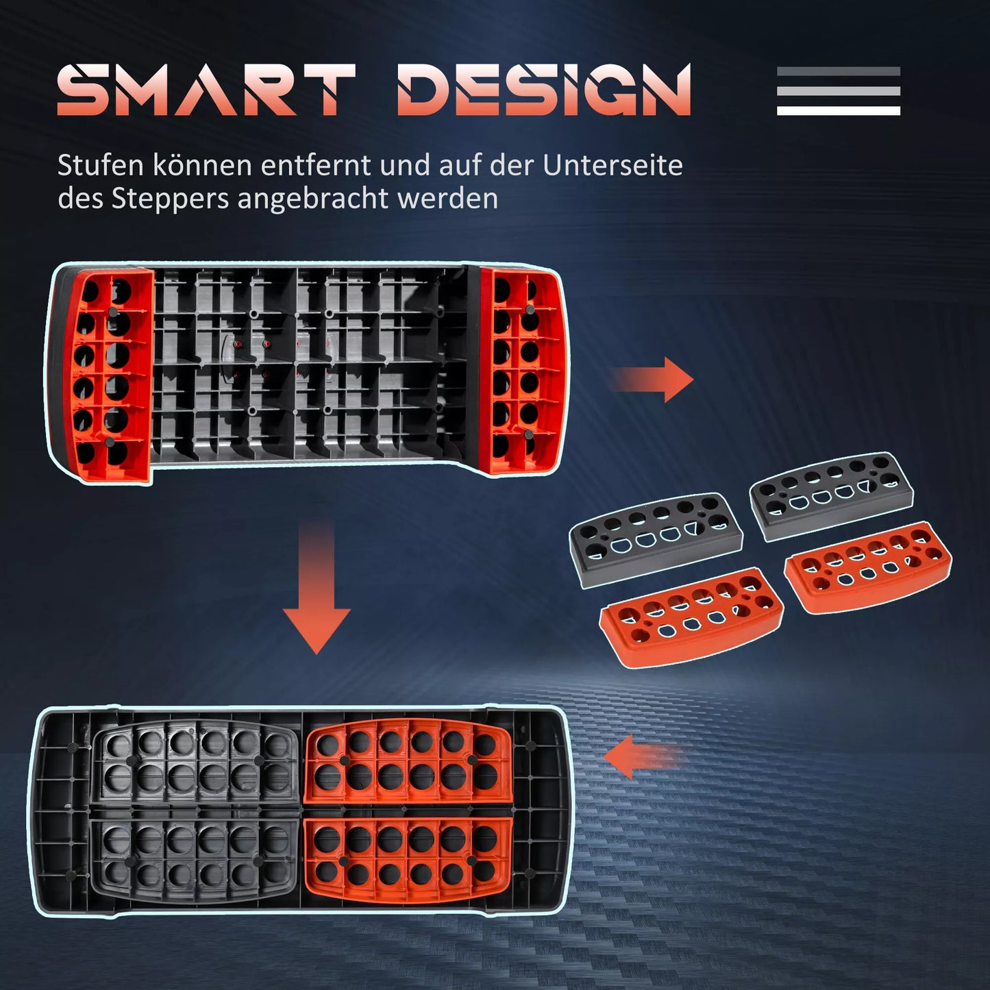 Aukščio reguliuojamas aerobikos steperis, raudonas + juodas