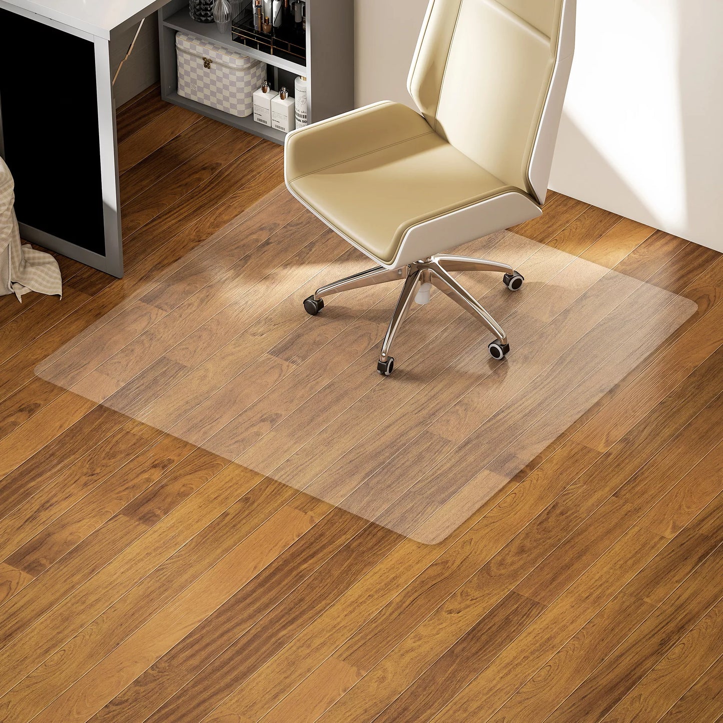 Grindų apsauginė danga, neslystanti, 1,5 mm storio, 120x120 cm, permatoma