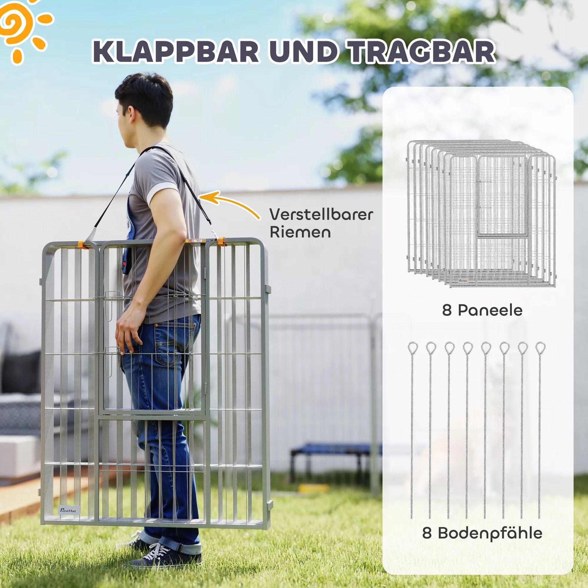 Naminių gyvūnų aptvaras, šunų tvora, naminių gyvūnų žaidimų aikštelė, lanksčiai pritaikoma, nerūdijantis plienas