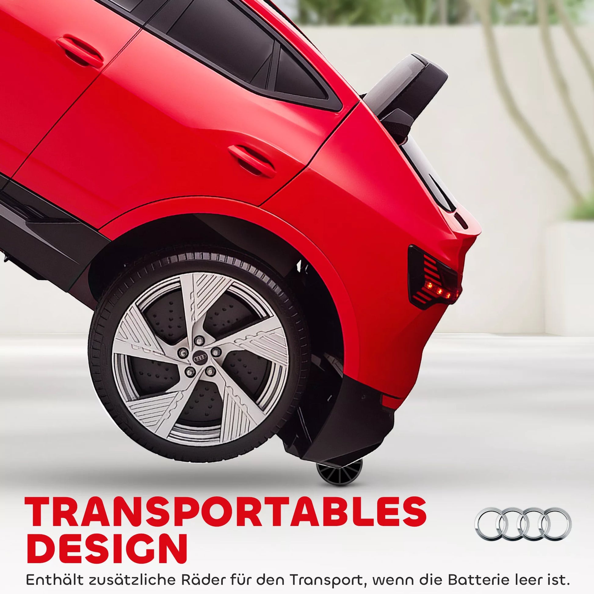 Vaikiškas elektrinis automobilis, iki 5 km/h, su saugos diržu, nuotolinio valdymo pulteliu, priekiniais žibintais, muzikos funkcija, raudonas