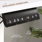 Valdymo pulto artimas planas su atminties mygtukais ir LED ekranu