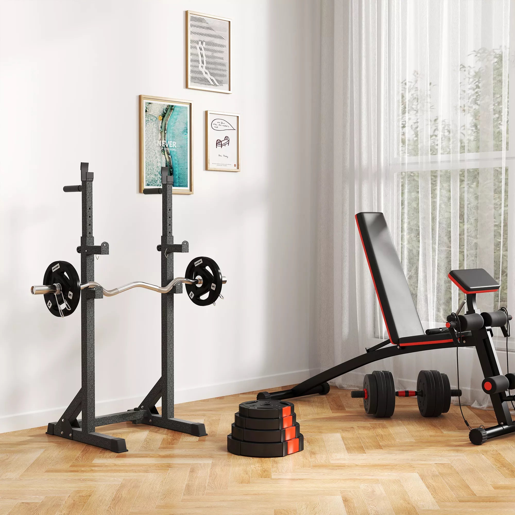 4 vnt. svorių plokščių rinkinys treniruotėms, sporto salėms, namų treniruotėms, jėgos treniruotėms, 2 x 7,5 kg ir 2 x 5 kg, juodos spalvos
