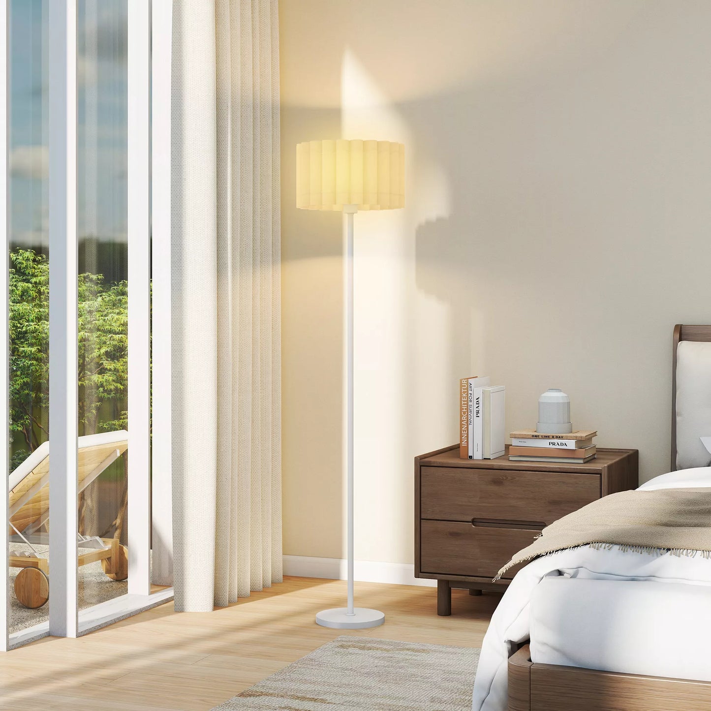 Retro stiliaus grindintuvas, plastikinis gaubtas, kojinis jungiklis, metalinis strypas, baltas