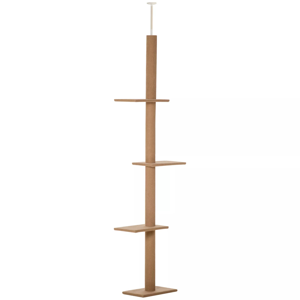 Kačių draskyklė iki lubų, reguliuojamas aukštis 228–260 cm, ruda