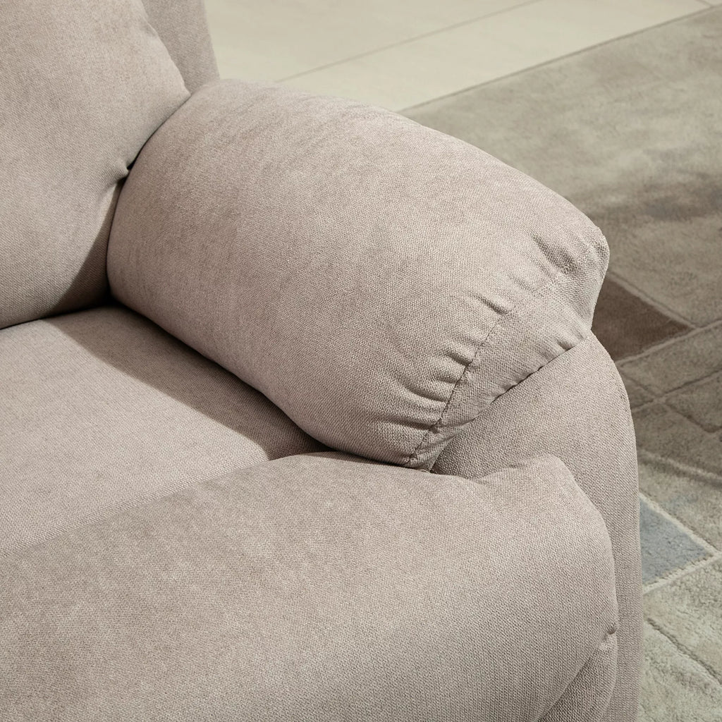Atlošiamas krėslas, vienvietė sofa, gultas, 150° atlenkiamas televizoriaus krėslas, atlošiamas fotelis su miego funkcija svetainei, linas, smėlio spalvos, 93 x 88 x 102 cm