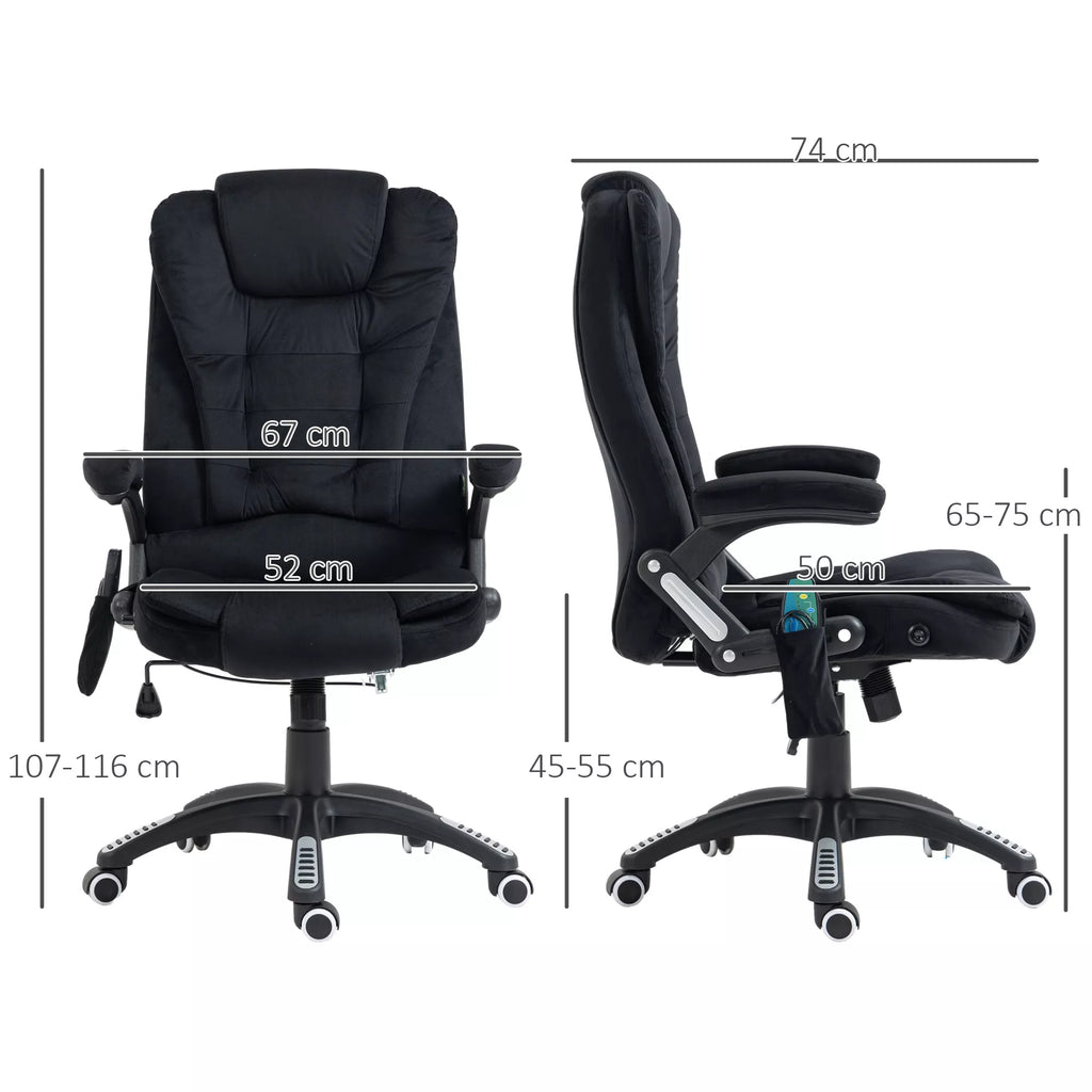 Biuro kėdė su masažo ir šildymo funkcija, ergonomiška, reguliuojamo aukščio, juoda
