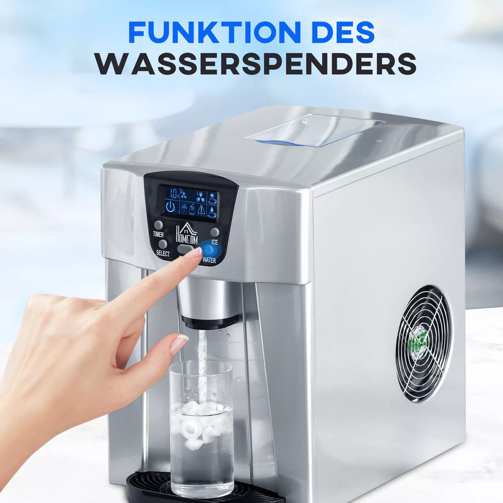 Gaminimo aparatas ledo kubeliams Ice-Maker, laikmačio funkcija, 1,2 L vandens bakas, sidabrinis