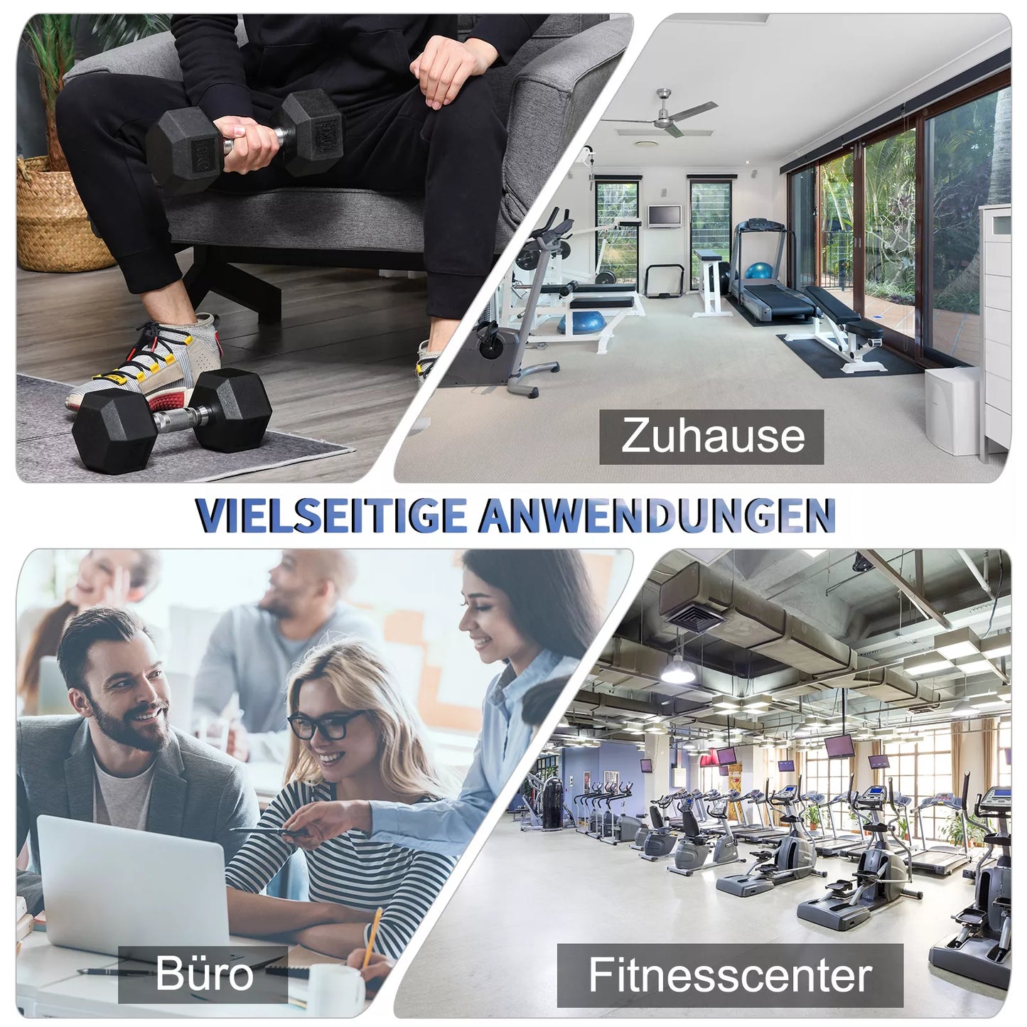 HOMCOM Šešiakampės hantelės, 2 vnt. hantelių rinkinys su rifliuota rankena, ketaus hantelių rinkinys, 2 x 10 kg, hantelės vyrams ir moterims, namams, sporto salei, jėgos treniruotėms