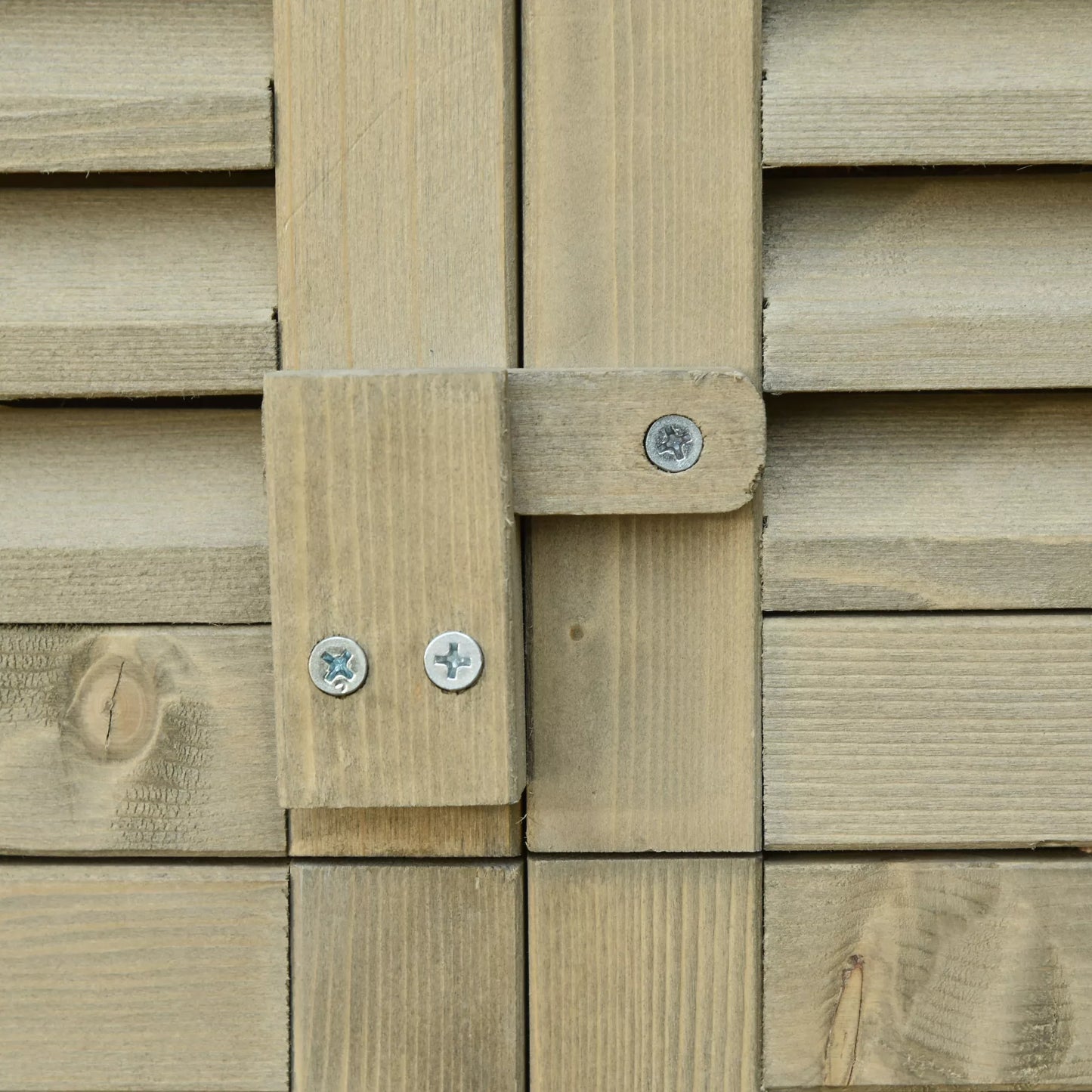 Medinė sodo spinta, įrankių namelis su asfalto stogu, lamelių durimis, 4 skyriai, pilkos spalvos, 87 x 46,5 x 160 cm