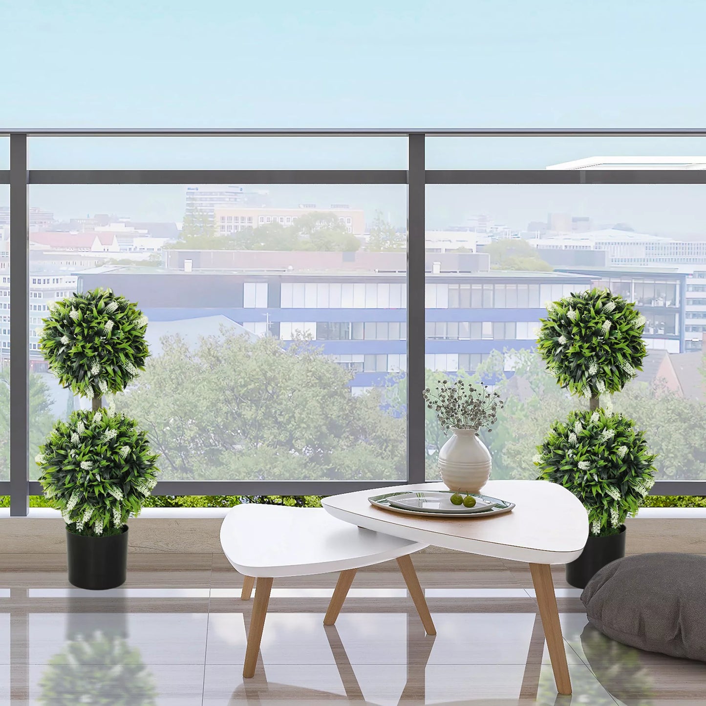 2 vnt. rinkinys Dirbtiniai augalai, UV spinduliams atsparūs dirbtiniai augalai vazone, 70 cm kambariniai augalai svetainei, sodui