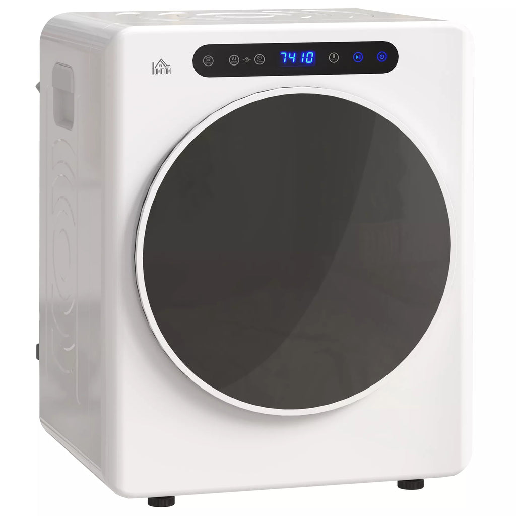 Skalbinių džiovintuvas, 6 programos, 40–60 °C, 3 kg talpa, kompaktiškas, valdymas jutikliniu ekranu, baltas