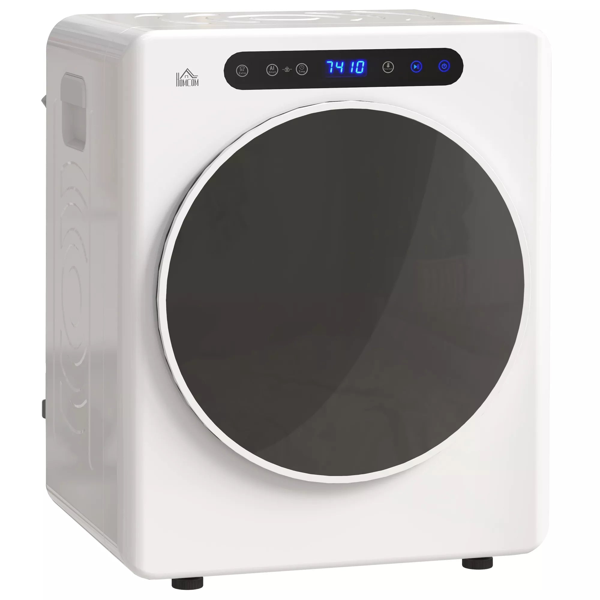 Skalbinių džiovintuvas, 6 programos, 40–60 °C, 3 kg talpa, kompaktiškas, valdymas jutikliniu ekranu, baltas
