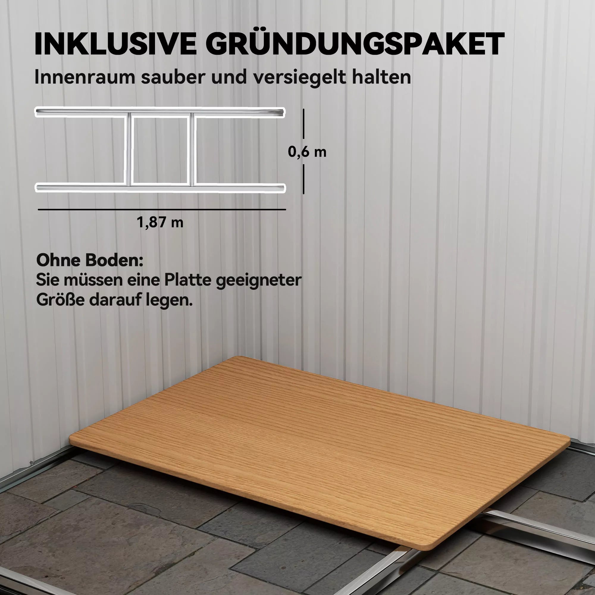 Metalinis įrankių namelis 2,3 m² 207 x 130 x 182 cm Įrankių namelis su vienšlaičiu stogu Langas Grindų rėmas Žalias