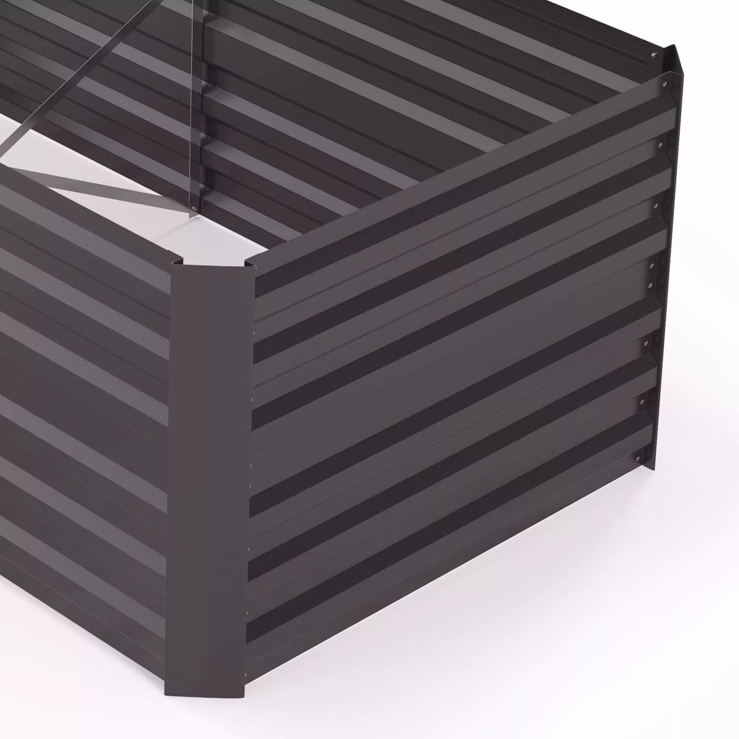 Gėlių vazonas, patogus lysvės didinimas sodinimui, auginimui ir priežiūrai, pakeltos lysvės, plienas, tamsiai pilkas