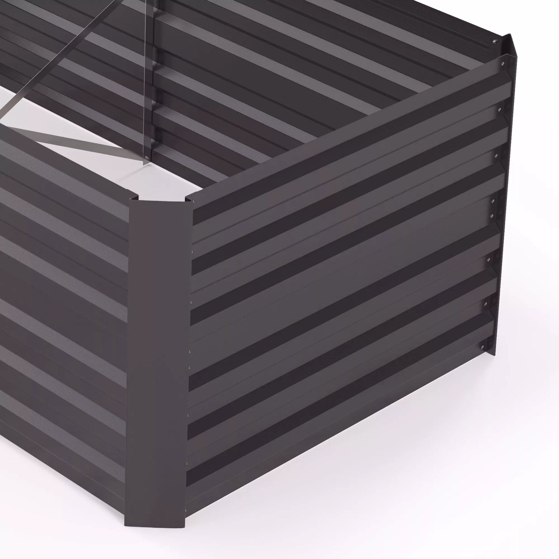 Gėlių vazonas, patogus lysvės didinimas sodinimui, auginimui ir priežiūrai, pakeltos lysvės, plienas, tamsiai pilkas