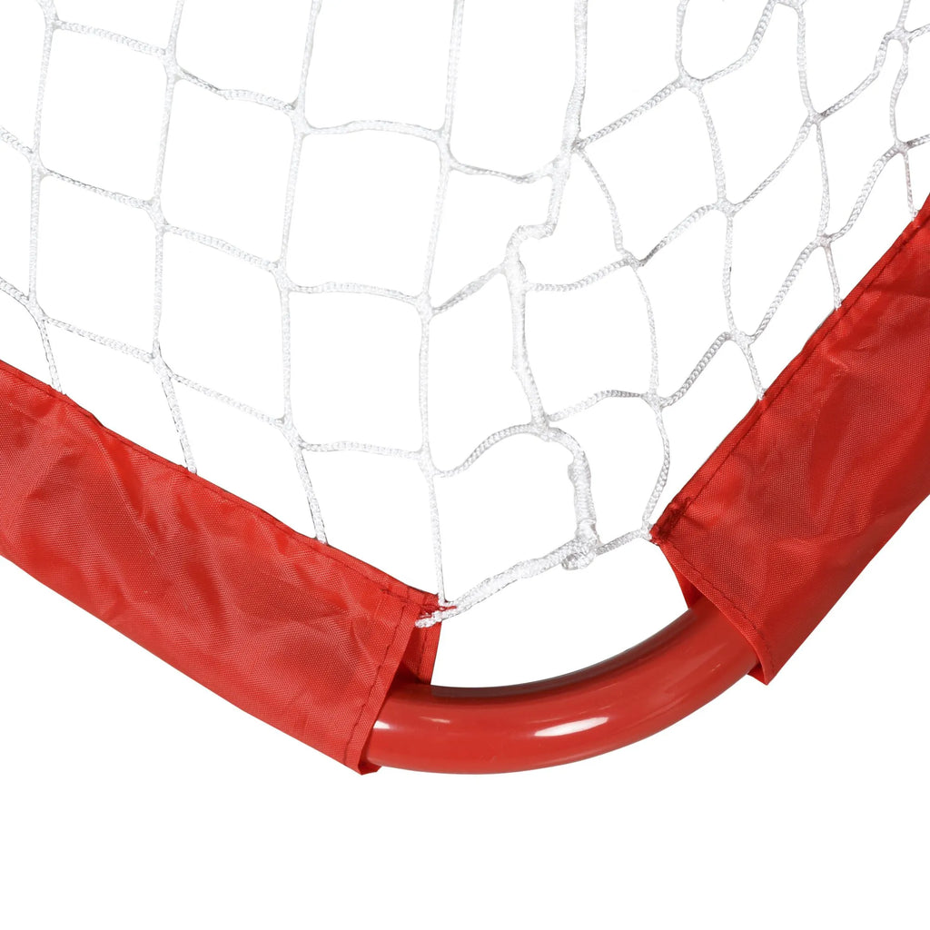 Futbolo vartų rinkinys, 2 sulankstomi mini vartai, metalinis rėmas, įskaitant įrankius, 90 x 36 x 60 cm, raudoni