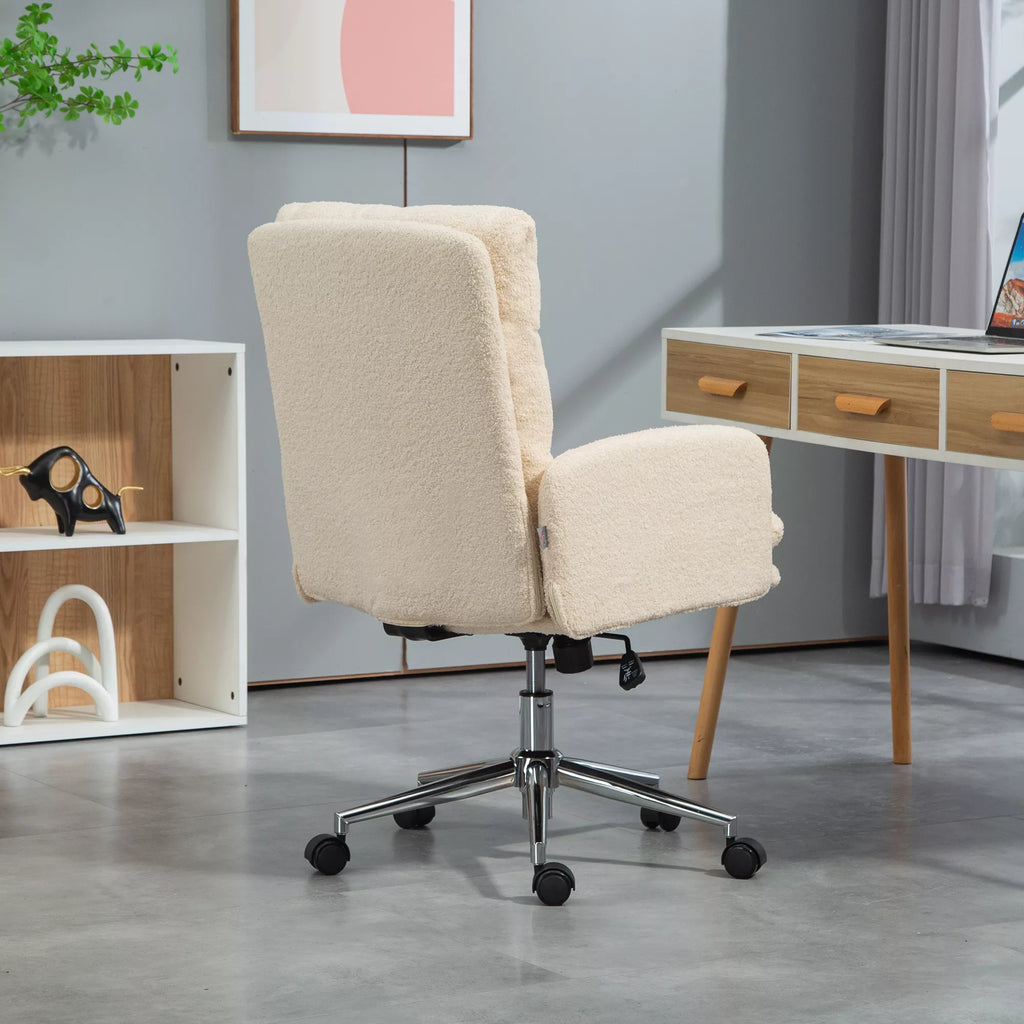 Biuro kėdė ergonomiška reguliuojamo aukščio, kreminės baltos spalvos