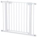 Durų grotelės, montavimas be gręžimo, reguliuojamas plotis 75–96 cm, atidaromos viena ranka, metalinės, baltos, automatinio uždarymo kūdikių apsauginės grotelės