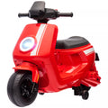 6 V elektrinis motociklas vaikams, su žibintu ir muzika, priekinė ir atbulinė eiga, pagalbiniai ratai, 18–36 mėnesių, raudonas