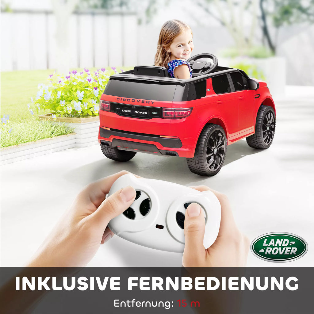 Vaikų elektrinis automobilis, 12 V vaikų transporto priemonė su nuotolinio valdymo pultu, LED žibintais, muzika ir signaline, 3–6 metai, raudona spalva