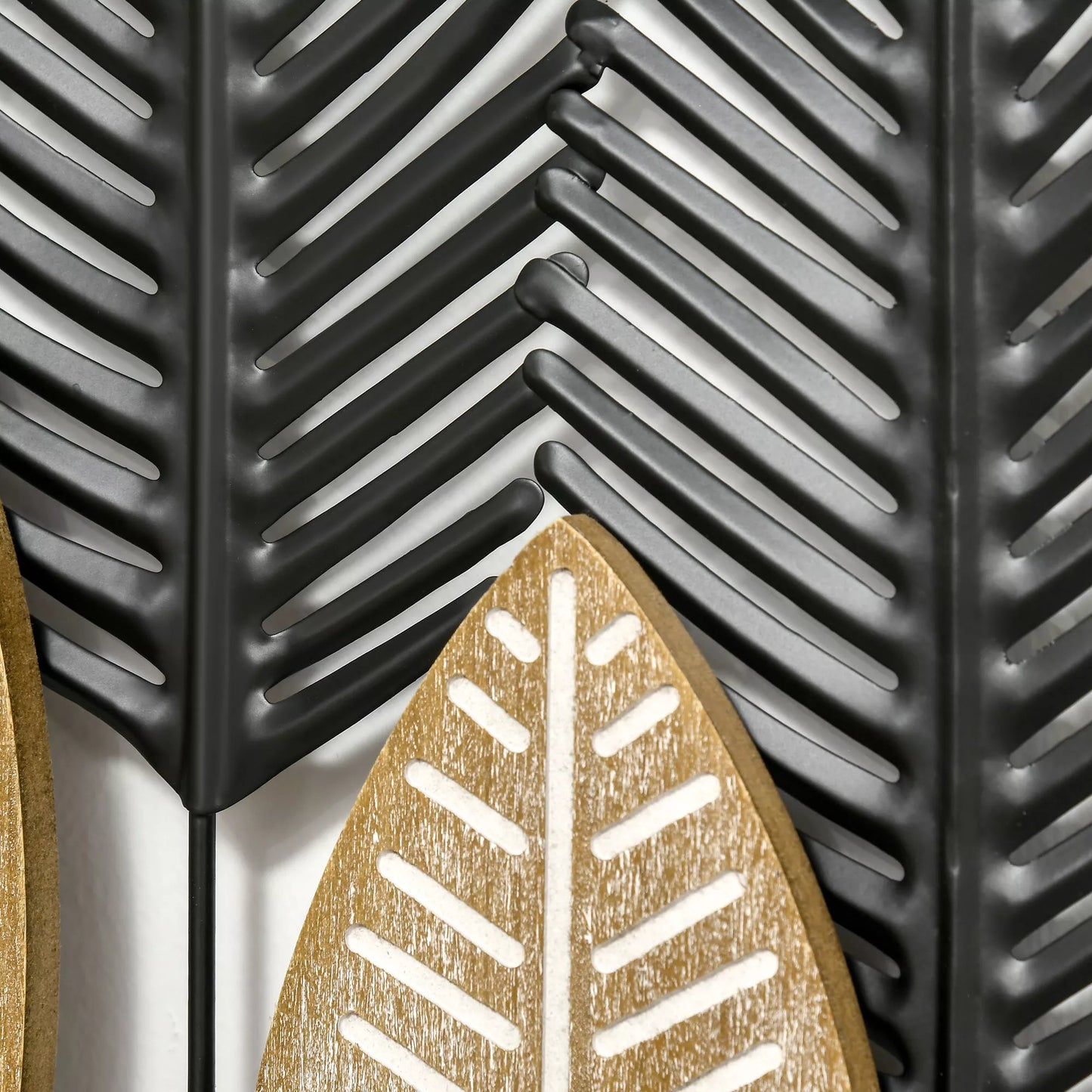 3D sienų dekoracijos 2 vnt. rinkinys Moderni metalo apdaila Natūrali + Juoda