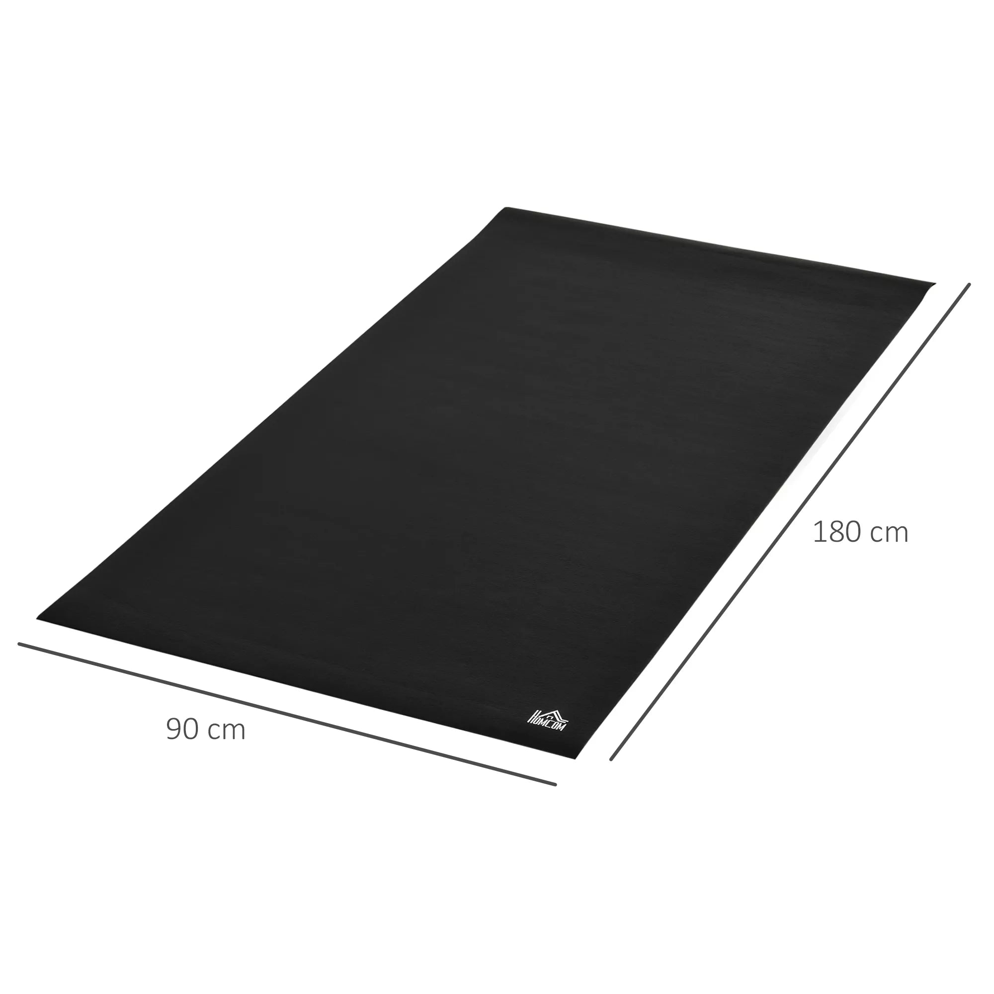 Neslystantis grindų apsauginis kilimėlis sporto įrangai, 6 mm storio, daugiafunkcis kilimėlis jogai, bėgimo takeliui, treniruokliui, juodas, 180x90 cm