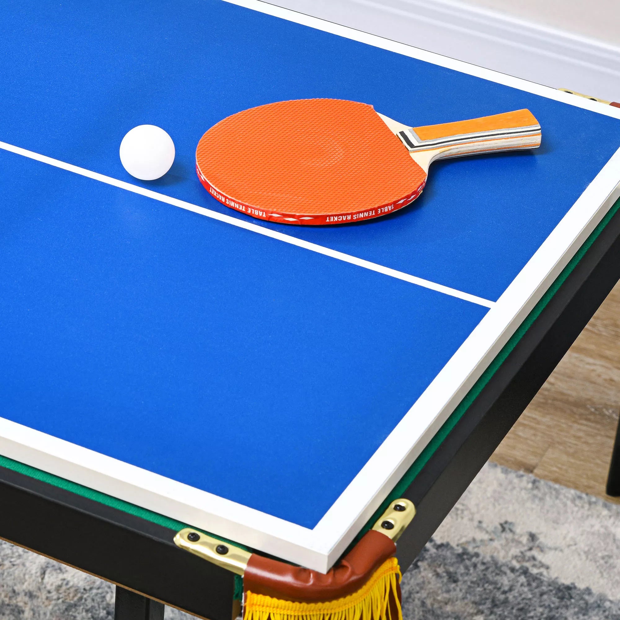 Daugiafunkcis žaidimų stalas Best Sporting 2-in-1, reguliuojamas, 140x63 cm, mėlynas/žalias
